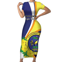 Personalized United States Virgin Islands Short Sleeve Bodycon Dress United in Pride and Hope