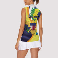 Personalized United States Virgin Islands Women Sleeveless Polo Shirt United in Pride and Hope - Wonder Print Shop