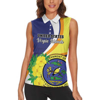 Personalized United States Virgin Islands Women Sleeveless Polo Shirt United in Pride and Hope - Wonder Print Shop