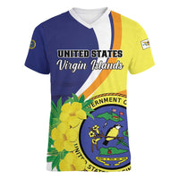 Personalized United States Virgin Islands Women V-Neck T-Shirt United in Pride and Hope - Wonder Print Shop