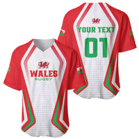 Custom Welsh Rugby Baseball Jersey Wales Red Dragon Champions