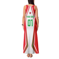 Custom Welsh Rugby Tank Maxi Dress Wales Red Dragon Champions