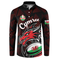 Custom Wales Rugby Button Sweatshirt Cymru Y Ddraig Goch