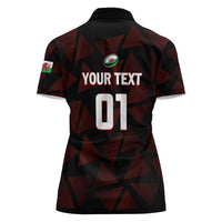 Custom Wales Rugby Women Polo Shirt Cymru Y Ddraig Goch - Wonder Print Shop