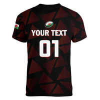 Custom Wales Rugby Women V-Neck T-Shirt Cymru Y Ddraig Goch - Wonder Print Shop