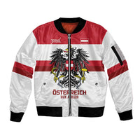Custom Hockey 2026 Austria Sleeve Zip Bomber Jacket Osterreich Die Adler