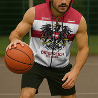 Custom Hockey 2026 Austria Sleeveless Zip Hoodie Osterreich Die Adler