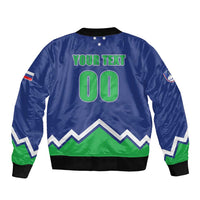 Custom Hockey 2026 Slovenia Sleeve Zip Bomber Jacket Go Champions Risi