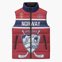 Custom Hockey 2026 Norway Sleeveless Puffer Jacket The Polar Bears Norge Come On