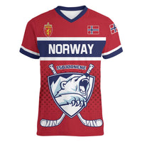 Custom Hockey 2026 Norway Women V-Neck T-Shirt The Polar Bears Norge Come On