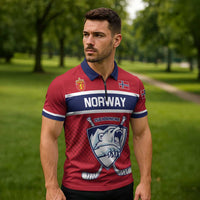 Custom Hockey 2026 Norway Zipper Polo Shirt The Polar Bears Norge Come On