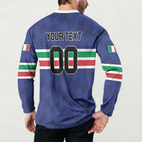 Custom Hockey 2026 Italy Button Sweatshirt Gli Azzurri Go Champions