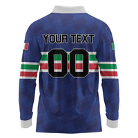 Custom Hockey 2026 Italy Long Sleeve Polo Shirt Gli Azzurri Go Champions