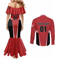 Custom Canada Basketball Couples Matching Mermaid Dress and Long Sleeve Button Shirt Dream Because I Can