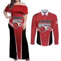 Custom Canada Basketball Couples Matching Off Shoulder Maxi Dress and Long Sleeve Button Shirt Dream Because I Can