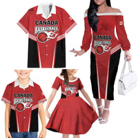 Custom Canada Basketball Family Matching Off The Shoulder Long Sleeve Dress and Hawaiian Shirt Dream Because I Can