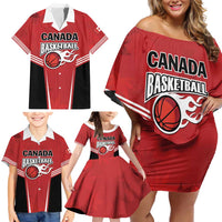 Custom Canada Basketball Family Matching Off Shoulder Short Dress and Hawaiian Shirt Dream Because I Can