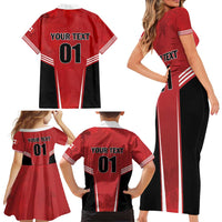 Custom Canada Basketball Family Matching Short Sleeve Bodycon Dress and Hawaiian Shirt Dream Because I Can