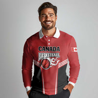 Custom Canada Basketball Long Sleeve Polo Shirt Dream Because I Can