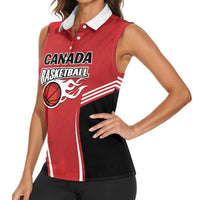 Custom Canada Basketball Women Sleeveless Polo Shirt Dream Because I Can