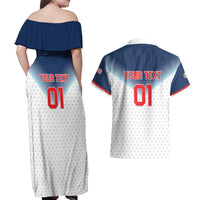 Custom USA Basketball Team Couples Matching Off Shoulder Maxi Dress and Hawaiian Shirt Shine Like Stars