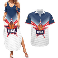 Custom USA Basketball Team Couples Matching Summer Maxi Dress and Hawaiian Shirt Shine Like Stars
