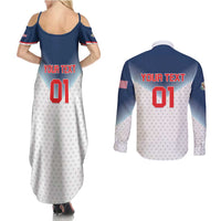Custom USA Basketball Team Couples Matching Summer Maxi Dress and Long Sleeve Button Shirt Shine Like Stars