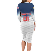 Custom USA Basketball Team Family Matching Long Sleeve Bodycon Dress and Hawaiian Shirt Shine Like Stars