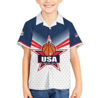 Custom USA Basketball Team Family Matching Off The Shoulder Long Sleeve Dress and Hawaiian Shirt Shine Like Stars