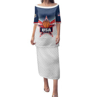 Custom USA Basketball Team Family Matching Puletasi and Hawaiian Shirt Shine Like Stars