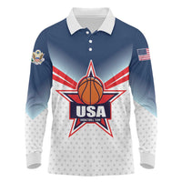 Custom USA Basketball Team Long Sleeve Polo Shirt Shine Like Stars
