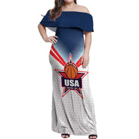 Custom USA Basketball Team Off Shoulder Maxi Dress Shine Like Stars