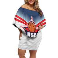 Custom USA Basketball Team Off Shoulder Short Dress Shine Like Stars