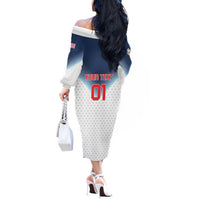Custom USA Basketball Team Off The Shoulder Long Sleeve Dress Shine Like Stars