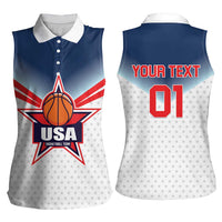 Custom USA Basketball Team Women Sleeveless Polo Shirt Shine Like Stars