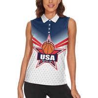 Custom USA Basketball Team Women Sleeveless Polo Shirt Shine Like Stars