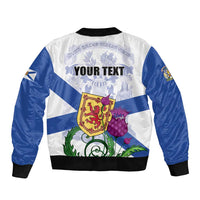 Personalized Canada Nova Scotia Province Bomber Jacket One Defends and The Other Conquers