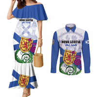 Personalized Canada Nova Scotia Province Couples Matching Mermaid Dress and Long Sleeve Button Shirt One Defends and The Other Conquers