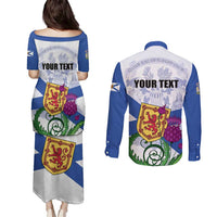 Personalized Canada Nova Scotia Province Couples Matching Puletasi and Long Sleeve Button Shirt One Defends and The Other Conquers