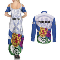 Personalized Canada Nova Scotia Province Couples Matching Summer Maxi Dress and Long Sleeve Button Shirt One Defends and The Other Conquers