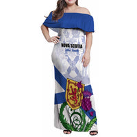 Personalized Canada Nova Scotia Province Family Matching Off Shoulder Maxi Dress and Hawaiian Shirt One Defends and The Other Conquers