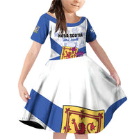 Personalized Canada Nova Scotia Province Family Matching Off Shoulder Short Dress and Hawaiian Shirt One Defends and The Other Conquers