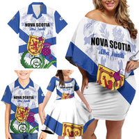 Personalized Canada Nova Scotia Province Family Matching Off Shoulder Short Dress and Hawaiian Shirt One Defends and The Other Conquers