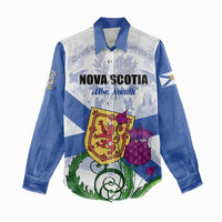 Personalized Canada Nova Scotia Province Women Casual Shirt One Defends and The Other Conquers