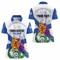 Personalized Canada Nova Scotia Province Women Polo Shirt One Defends and The Other Conquers