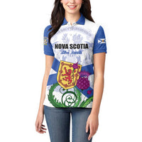 Personalized Canada Nova Scotia Province Women Polo Shirt One Defends and The Other Conquers