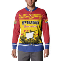 Personalized Canada New Brunswick Province Button Sweatshirt Golden Lion Lymphad