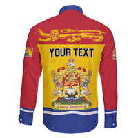 Personalized Canada New Brunswick Province Family Matching Long Sleeve Bodycon Dress and Hawaiian Shirt Golden Lion Lymphad