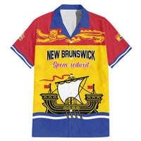 Personalized Canada New Brunswick Province Family Matching Mermaid Dress and Hawaiian Shirt Golden Lion Lymphad