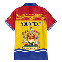 Personalized Canada New Brunswick Province Family Matching Mermaid Dress and Hawaiian Shirt Golden Lion Lymphad